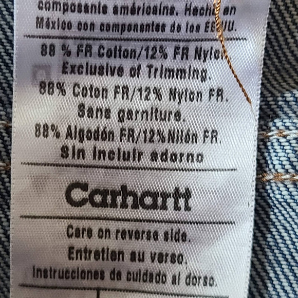 CARHARTT FRB160 DNM FR Flame Resistant Fire HRC 3 Blue Jeans Men's 42‎ x 30 NEW - Picture 9 of 10